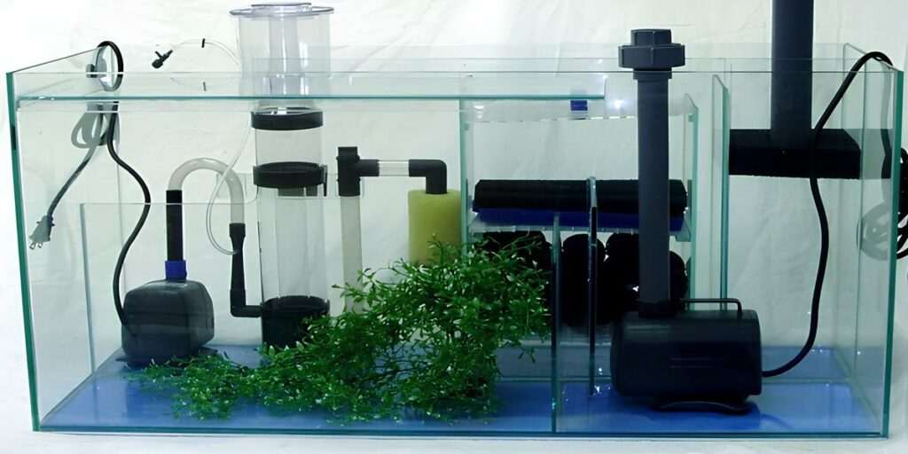 Um aquário grande com Skimmers de Venturi .